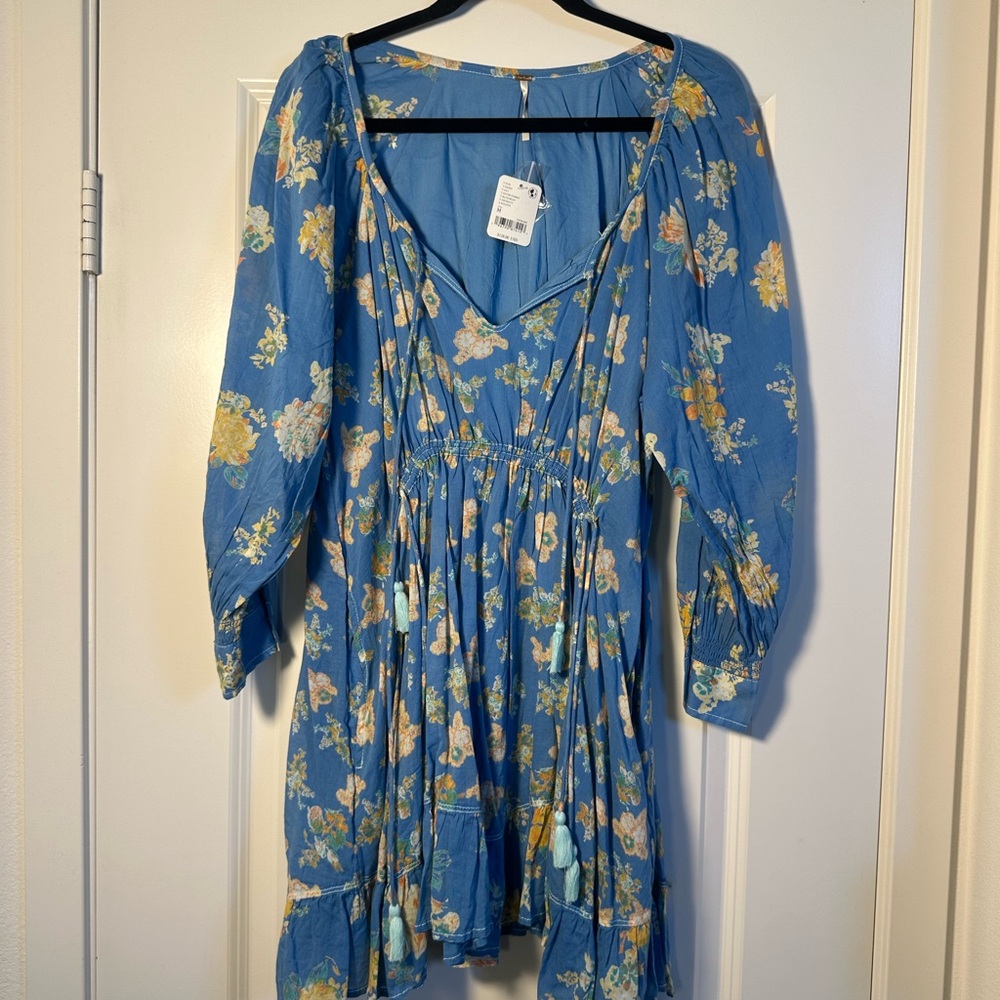 NWT Free people Floral Blue Dress